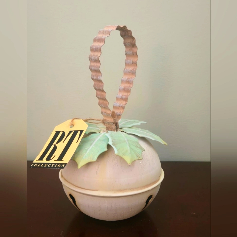 The Round Top Collection Decorative Bell with Leaf Accent NWT